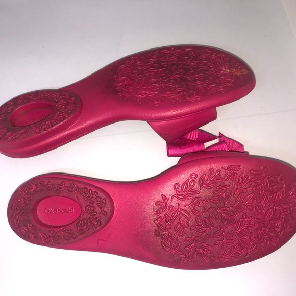 OKA Slip-on Barbiecore Pink Bow Sandals Women's Size Large - Picture 7 of 8